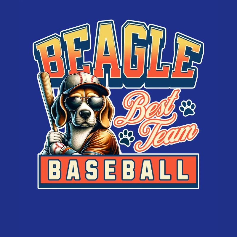 Beagle Baseball Team Beagle and Baseball Lovers