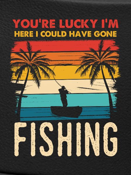 Fischerei Retro Sunset Silhouette