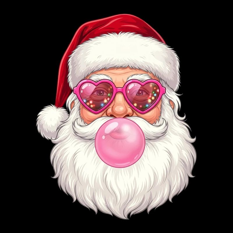 Weihnachtsmann mit Sonnenbrille und Kaugummi