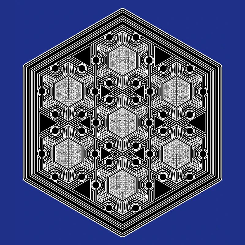 Psytrance Goa Techno Rave Geometry Hexagon Pattern