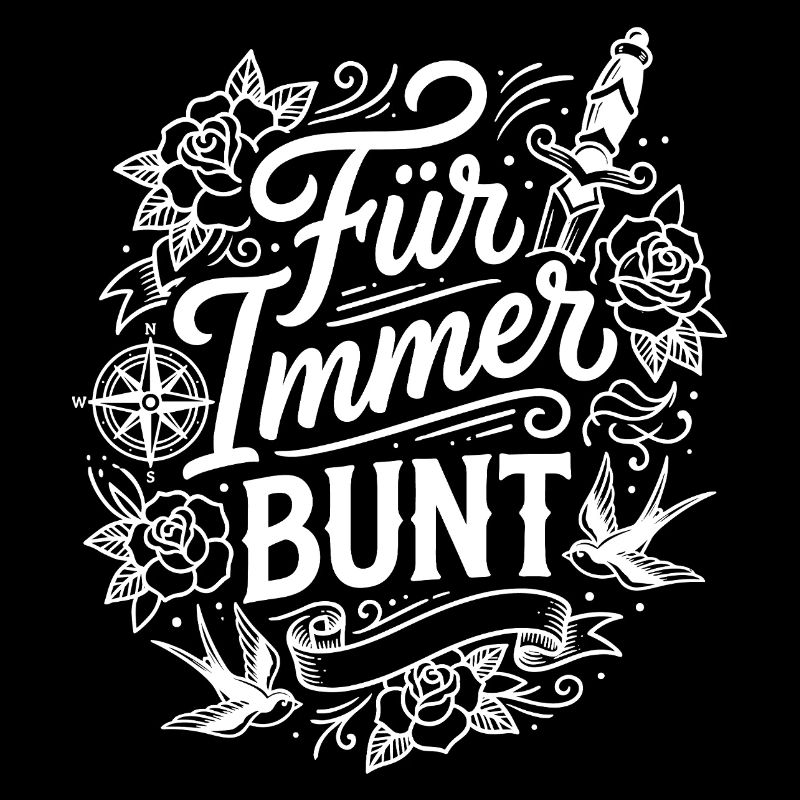 Für immer bunt – Tattoo-Style Design