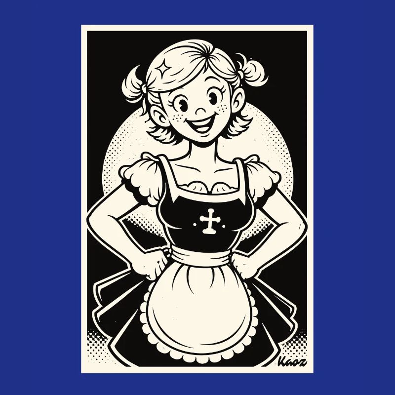 Dirndl Mädchen Cartoon