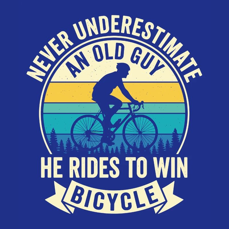 Never Underestimate Old Guy Bicycle Motif