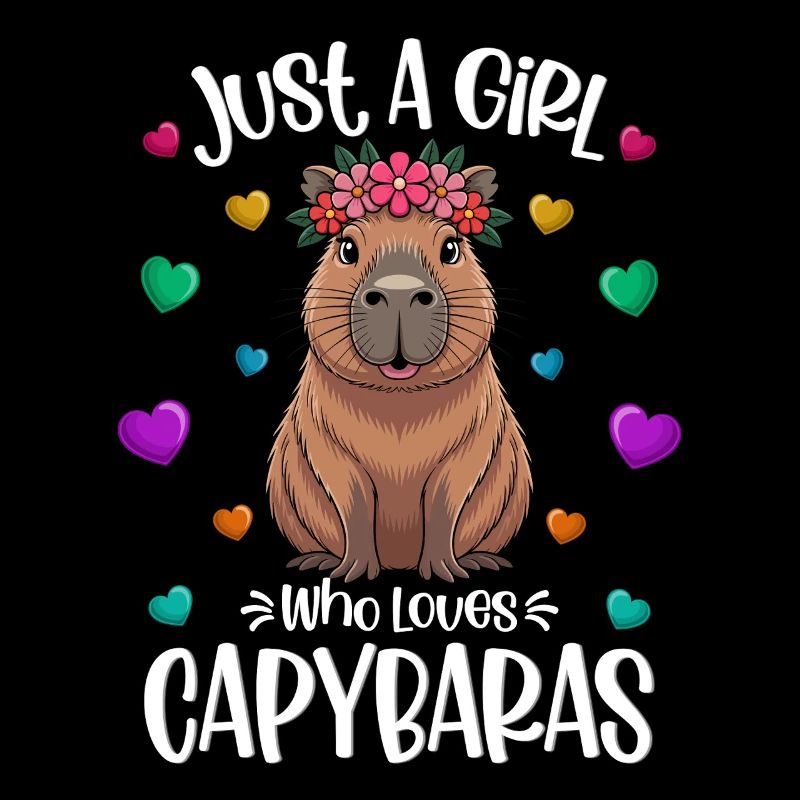 Fille amante du capybara doux