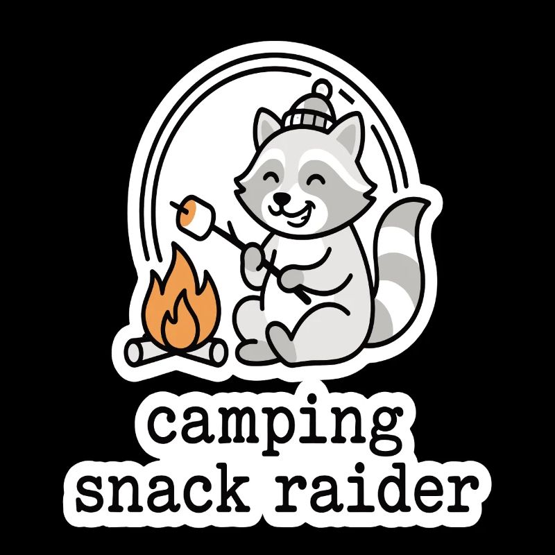 Camping Snack Raider Waschbär Motiv