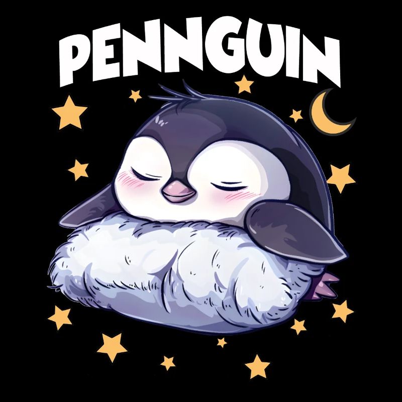 Pinguin Pennguin Pyjama Langschläfer Morgenmuffel 