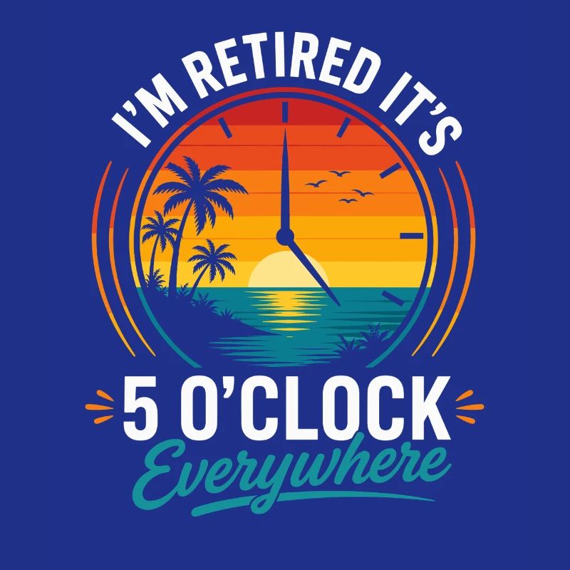 Retirement Beach Clock – 5 p.m. Anywhere