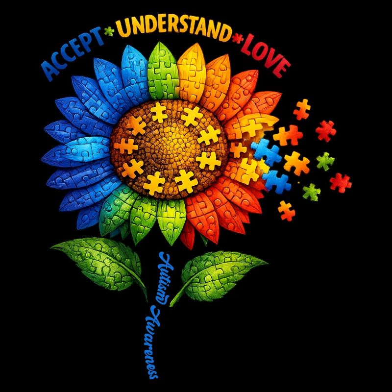 Autism Awareness Sunflower