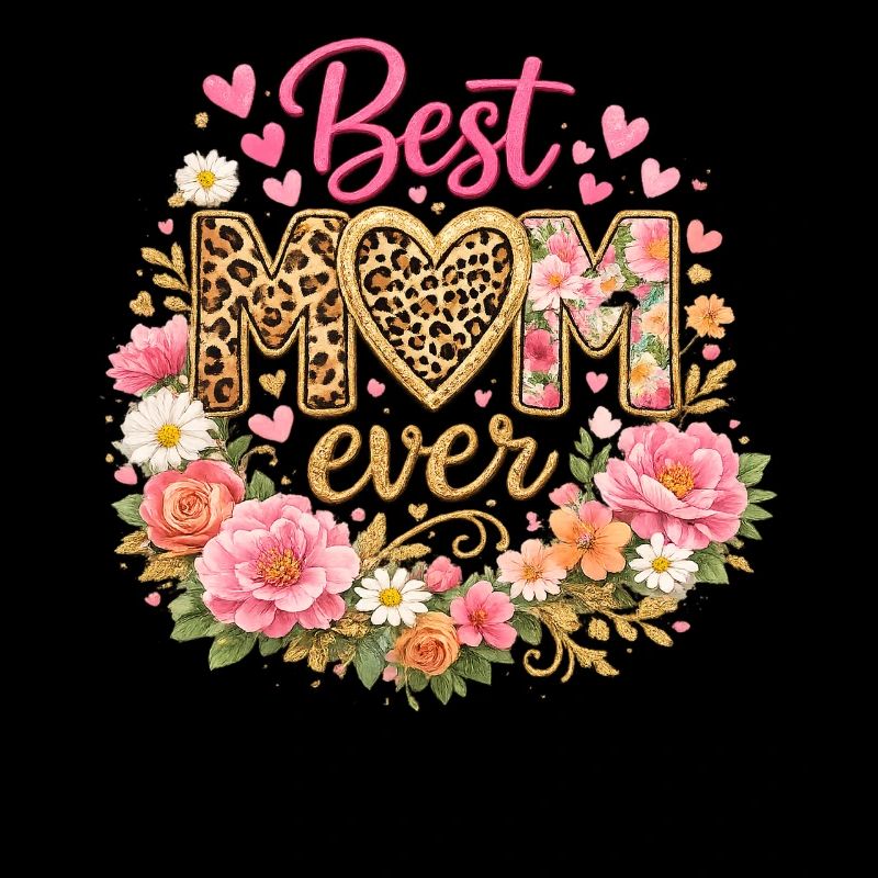 Best Mom Ever – Leopard Style and Flower Crown