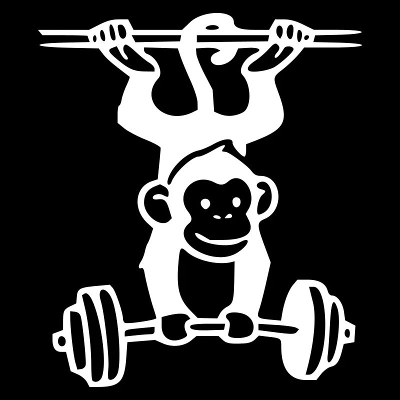 Primate Power -  Affe Gewichtheben (White)
