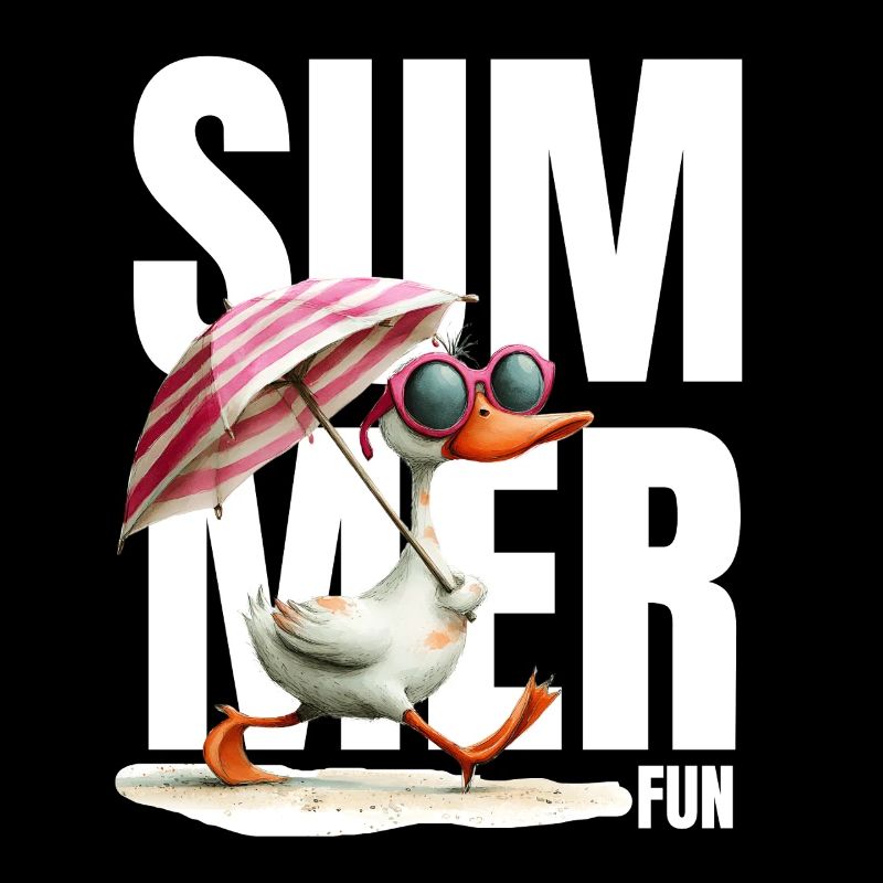 Summer duck with parasol & glasses