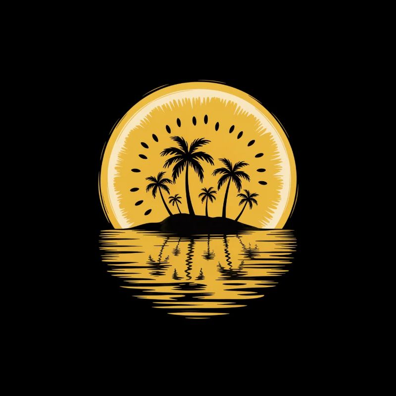 Sunny Island Palm Trees