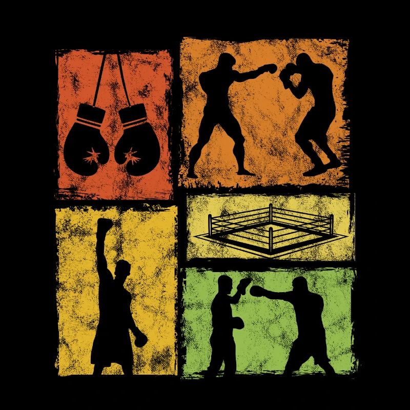 Graphisme de style rétro de boxe pour les pros de la boxe