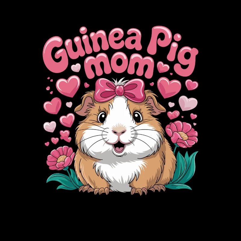 Motif mignon et mignon de la maman cochon d’Inde