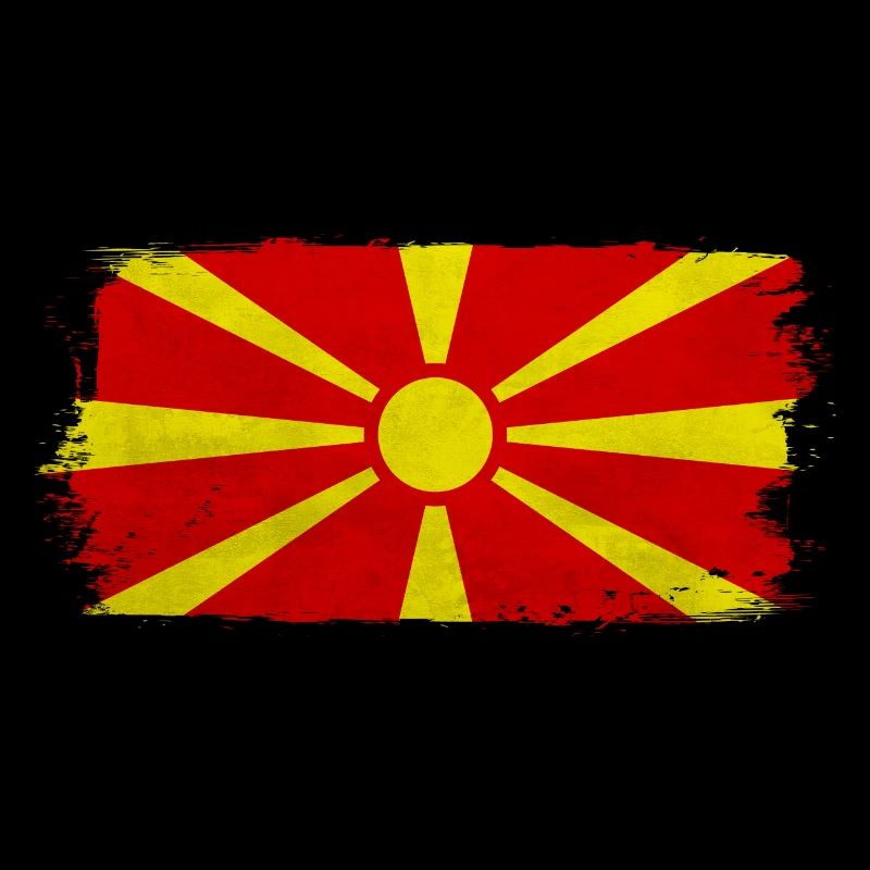 Macedonian sun on red