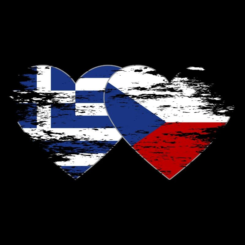Grèce République tchèque drapeau utilisé coeur