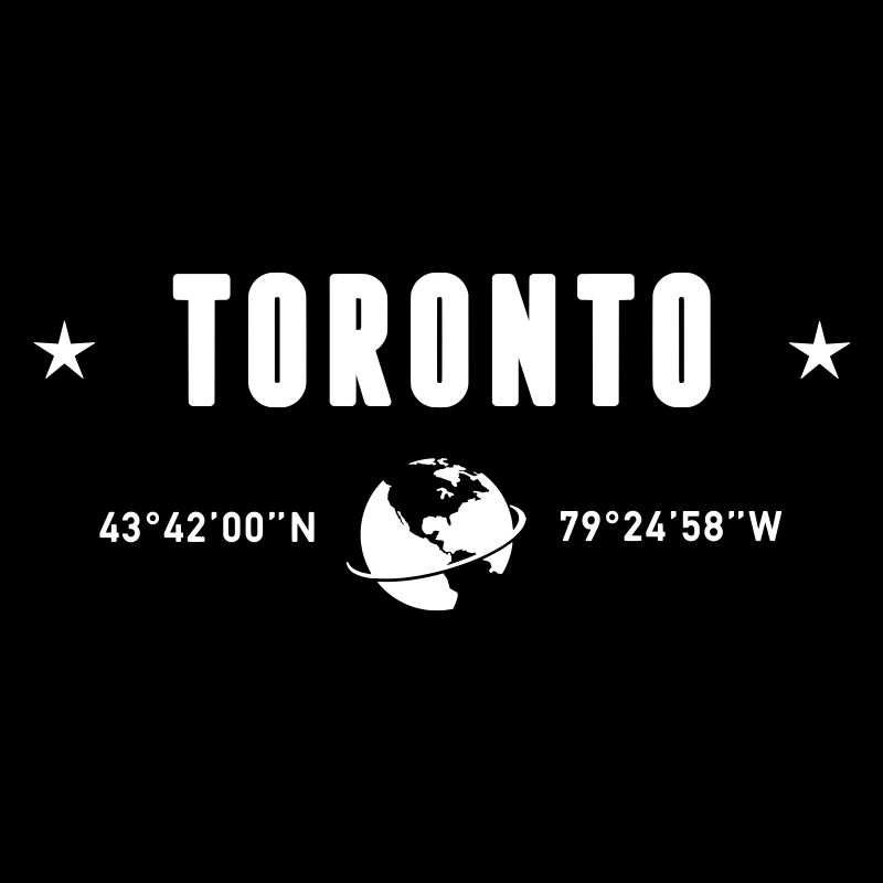 Toronto Canada Coordinates Planet Earth White