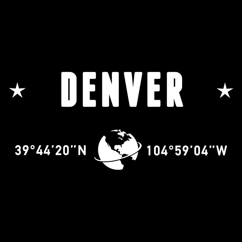 Denver Colorado Coordinates Planet Earth White