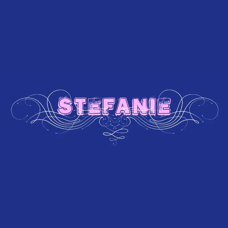 STEFANIE lettering with decorative lines