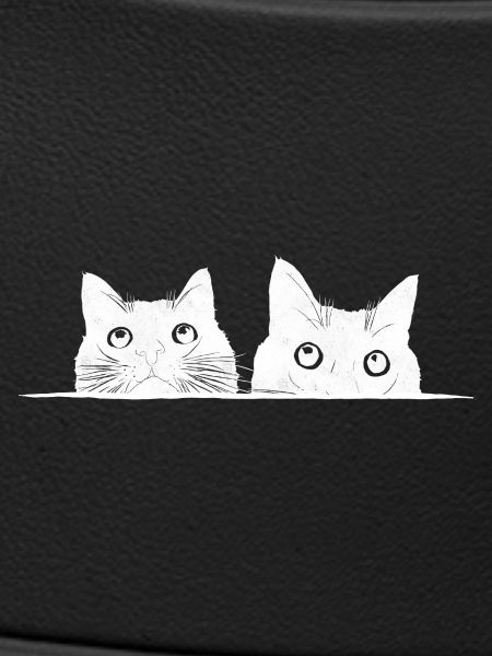Two peeking cats