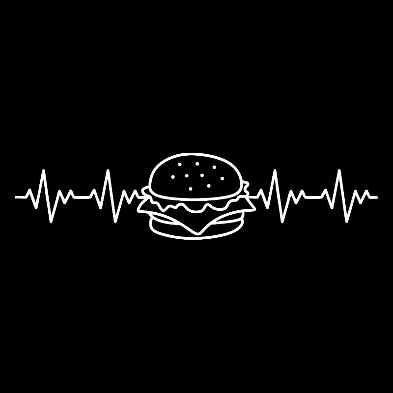 Hamburger Burger EKG Herzschlag Herzfrequenz