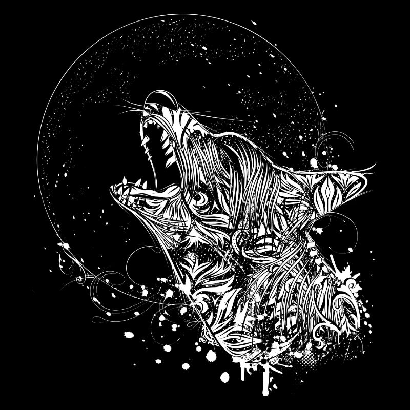 howling wolf in the night