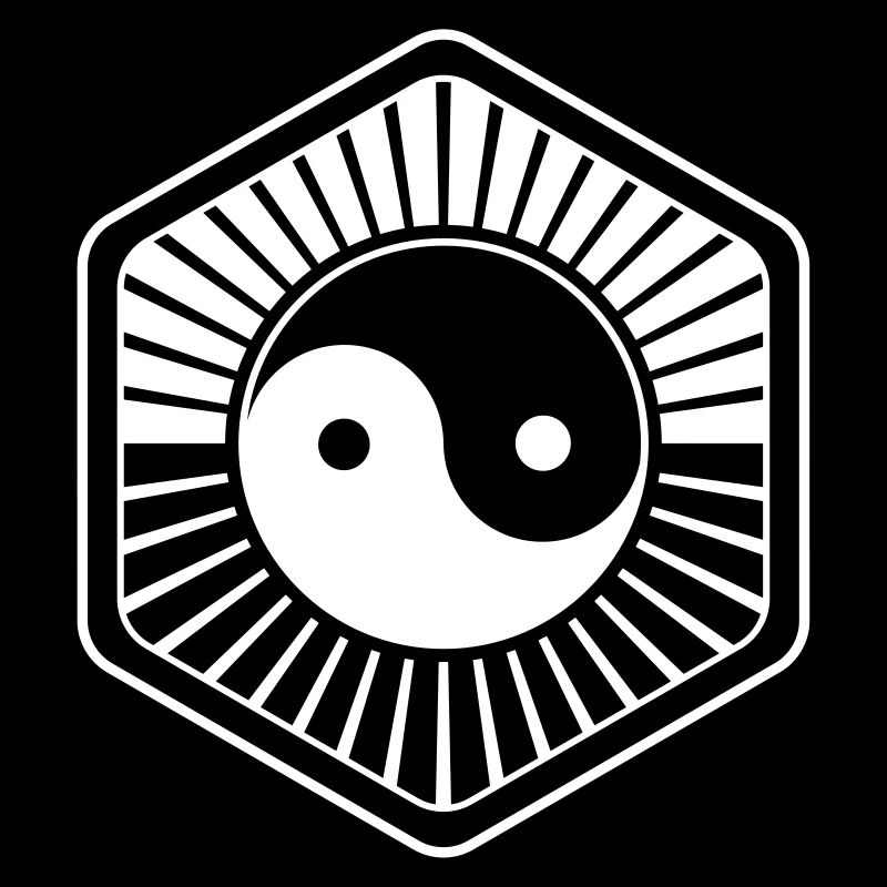 Yin Yang Hexagone Lever du soleil &Coucher du Soleil