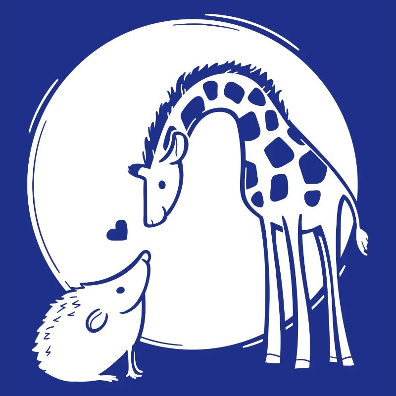 Giraffe und Igel Liebe