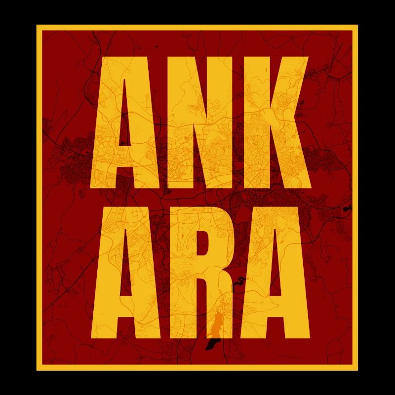 Ankara Lettres majuscules Jaune Rouge