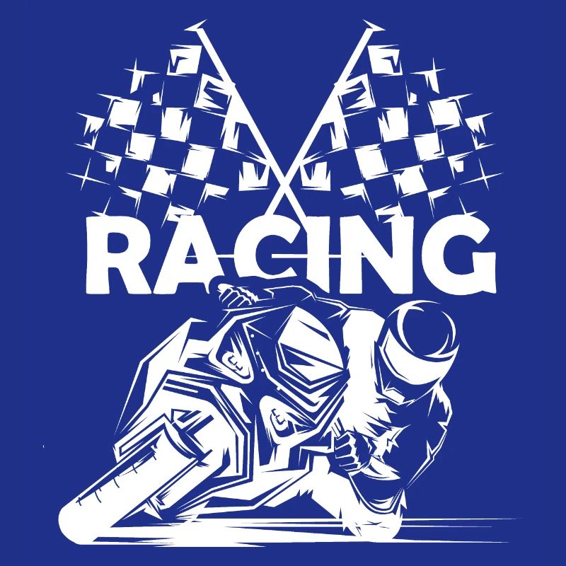 Symbole de course de moto Drapeau à damier Logo de piste de course
