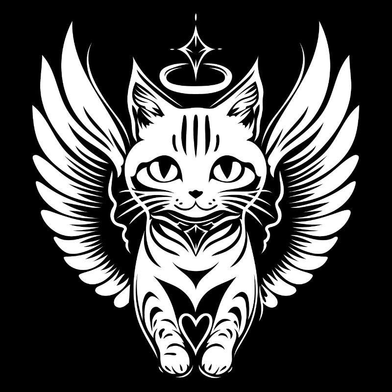 White Angel Cat with Wings
