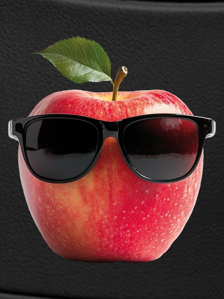 Apfel mit Sonnenbrille