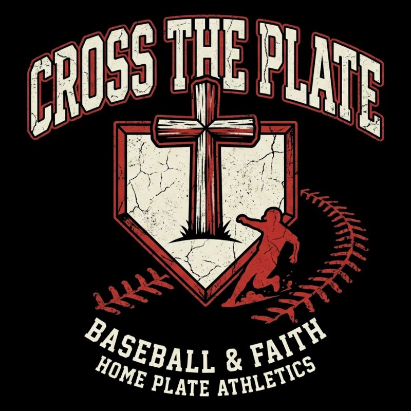 Cross The Plate Christlicher Baseball Glaube Jesus