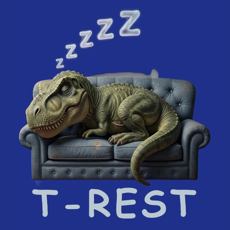 T-Rest Dino auf Sofa