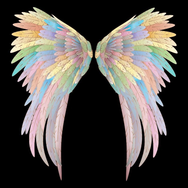 Belles ailes d'ange aux couleurs pastel