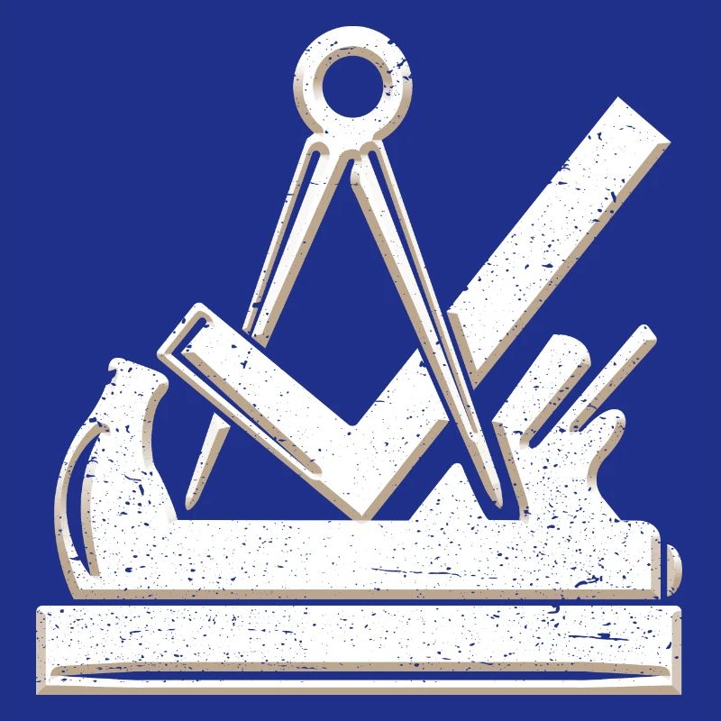 Carpenter et menuisier symbole de guilde 3D grunge utilisé