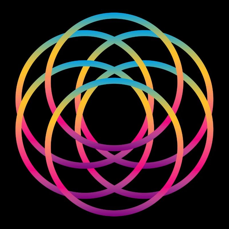 Rainbow Mandala Rings Yoga Meditation Colors