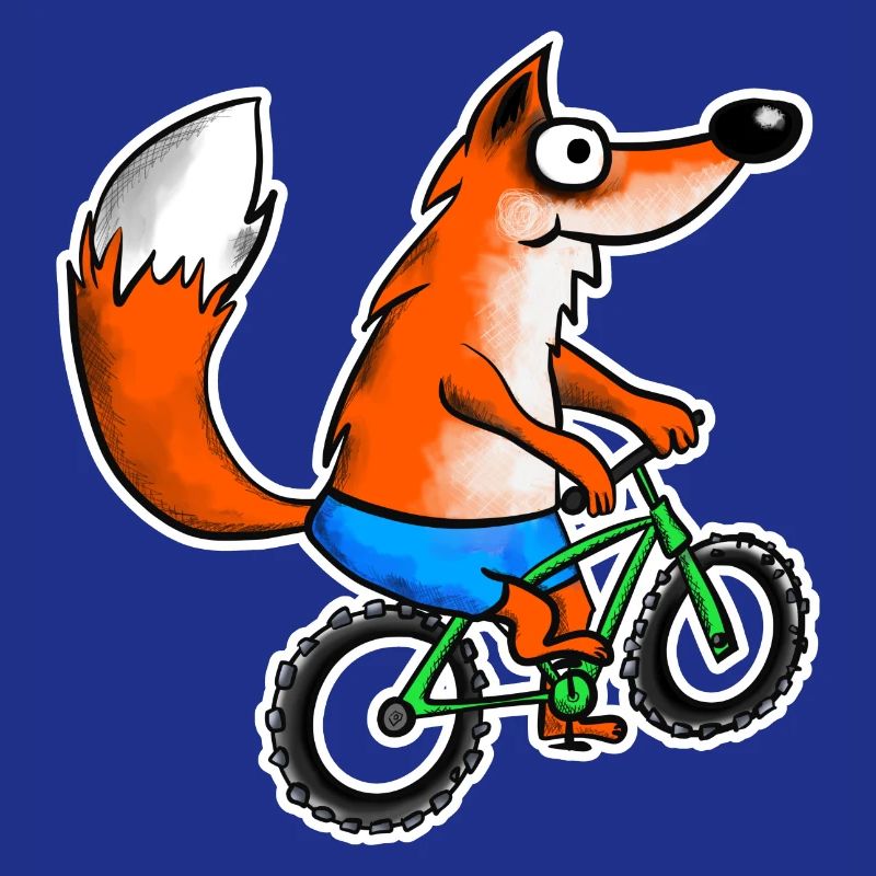 Fuchs mit Mountainbike