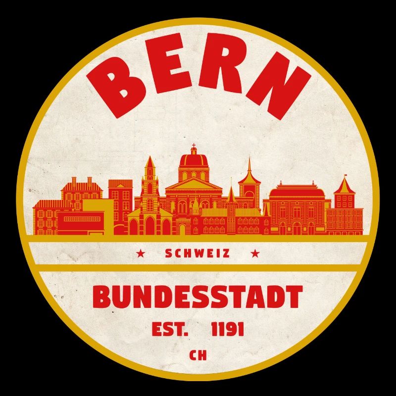 Bern Retro Stempel Bundesstadt