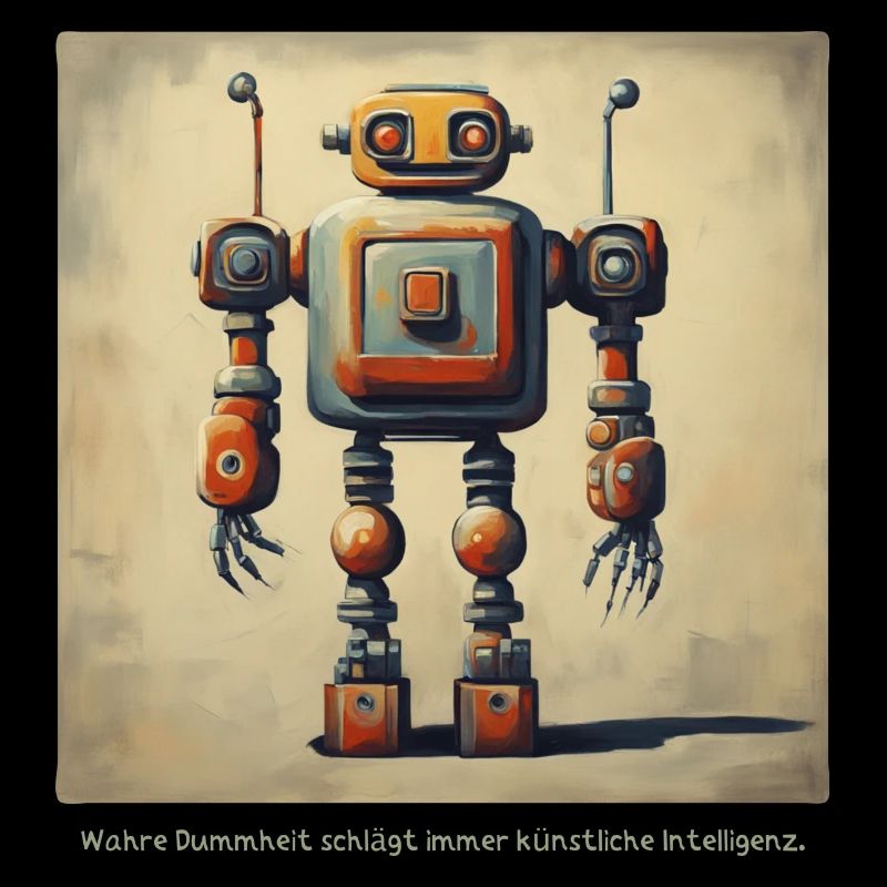 Dire Déclaration Intelligence Robot Rétro Nerd Lo