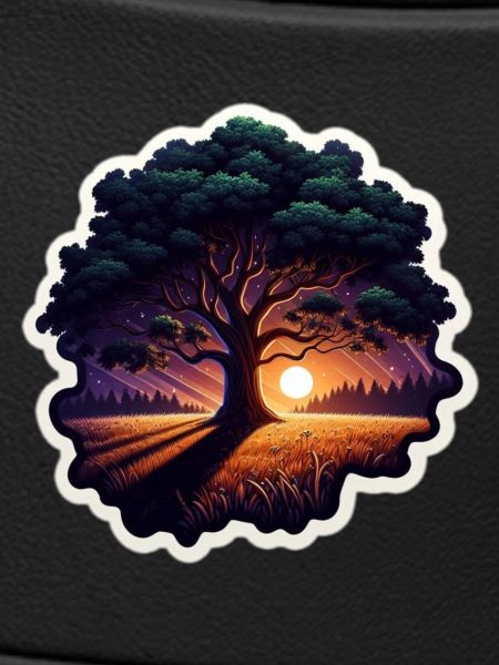 Sonnenuntergangsbaum Sticker