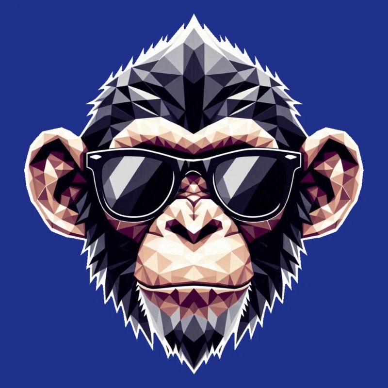 Affe Brille Polygon