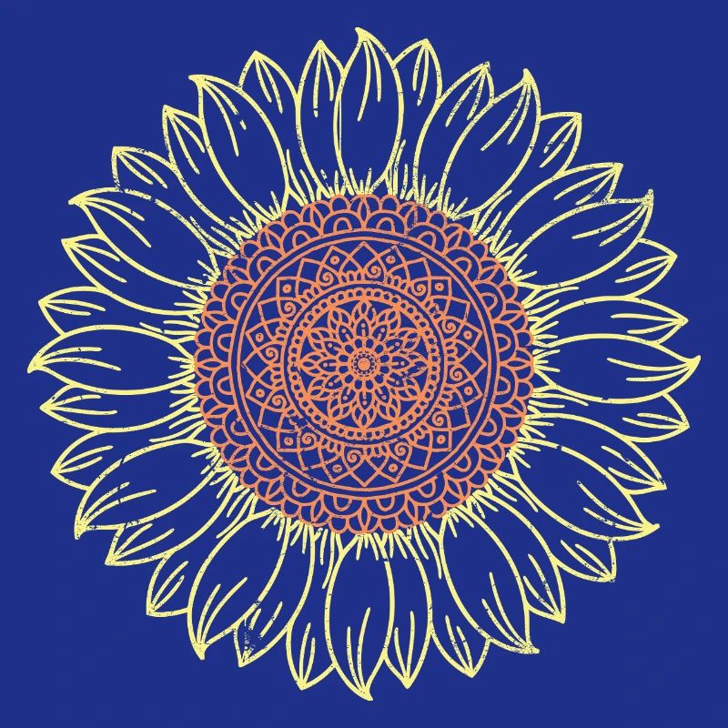 Conception complexe de mandala tournesol