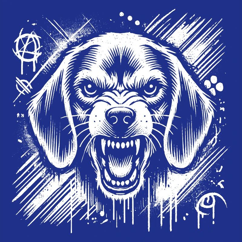 More aggressive beagle than in cool graffiti style