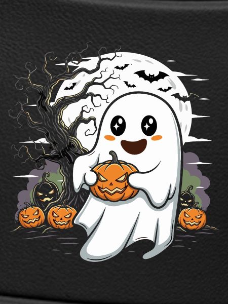 Cute Ghost with Jack-O-Lantern