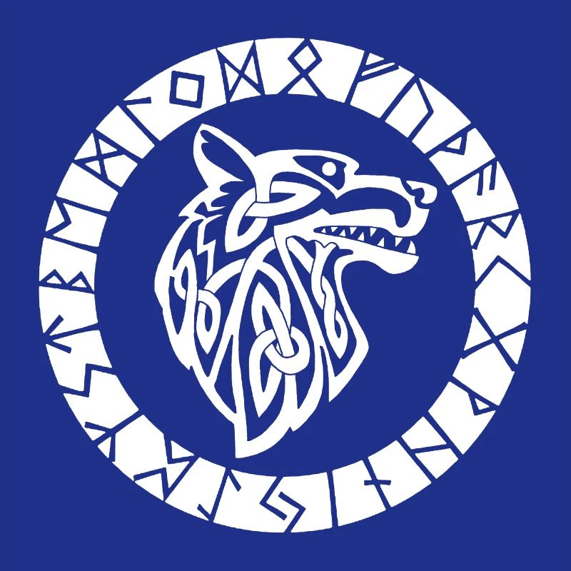Wikinger-Emblem des weißen Wolfes