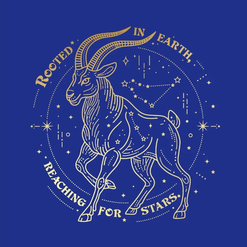 Steinbock Sternzeichen Geschenk – Erde & Sterne Design