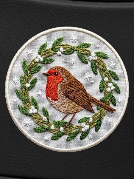 Robin mistletoe Christmas (printed)