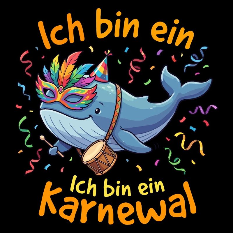 Ich bin ein Karnewal Konfetti Damen Karneval Lusti
