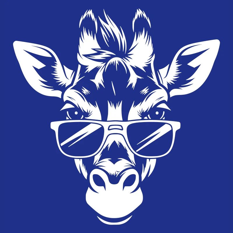 Cool giraffe head with sunglasses